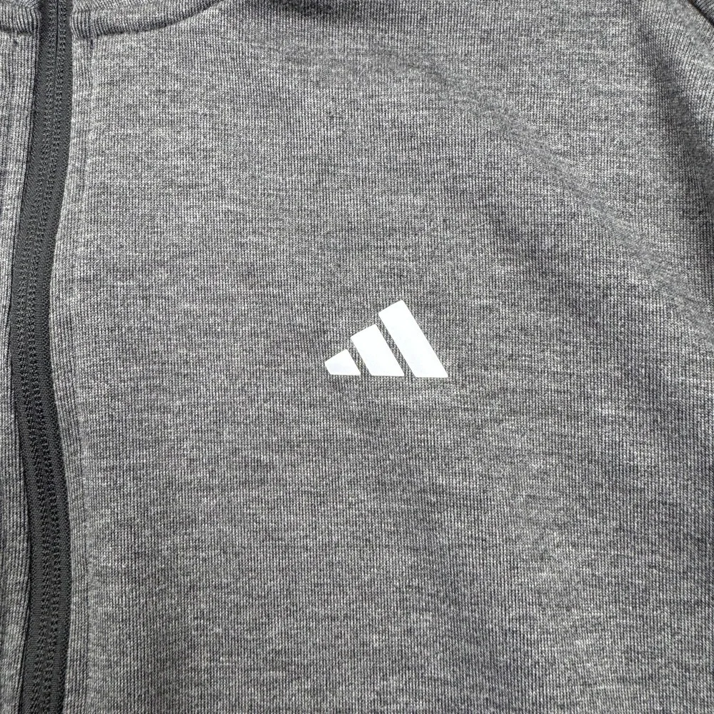 Adidas Jacket Mens Medium Gray Full Zip Athletic Track Lightweight Logo Pockets